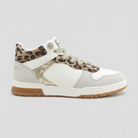 GAËLLE Party High Cut White Leopard, vista laterale