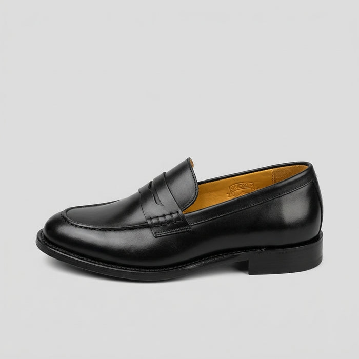 SAXONE Mocassino Penny uomo in pelle di vitello nero