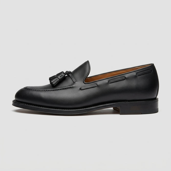 SAXONE Mocassino uomo con nappine in pelle di vitello blu