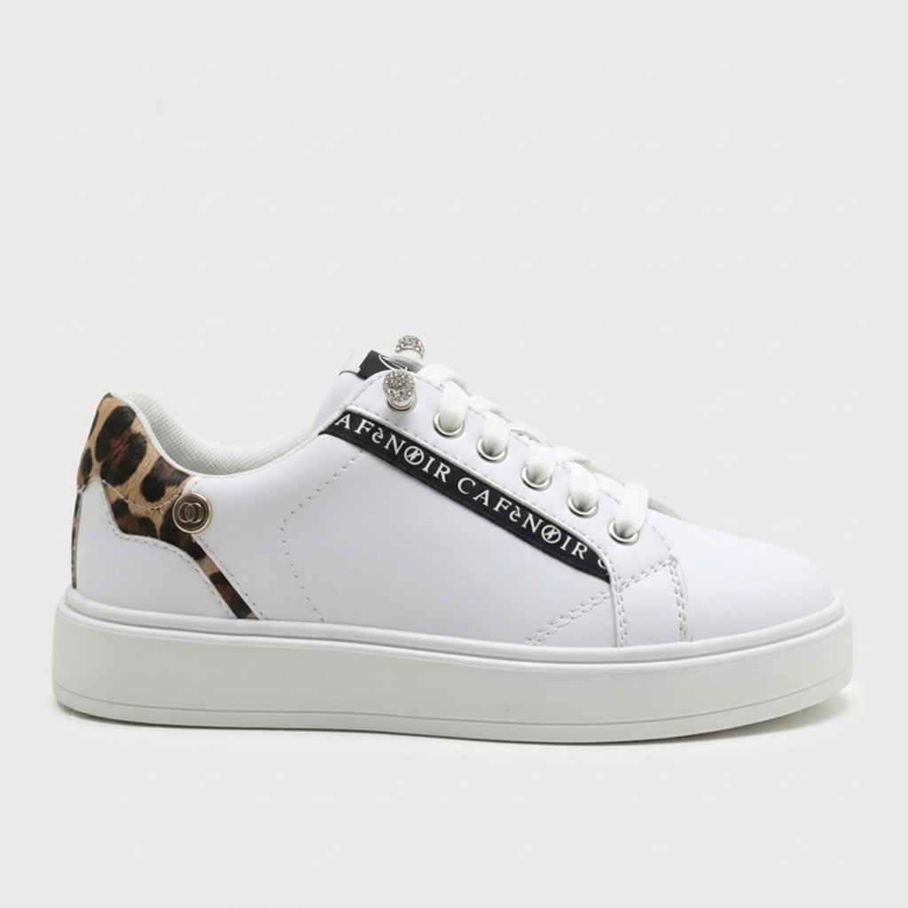 CAFèNOIR Skate Bianco Leopard, vista laterale
