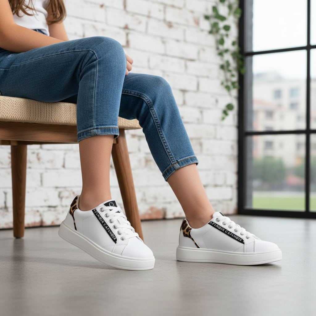 CAFèNOIR SKATE BIANCO LEOPARD