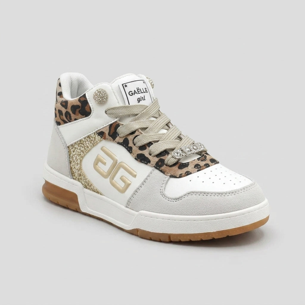 GAËLLE PARTY HIGH CUT WHITE LEOPARD