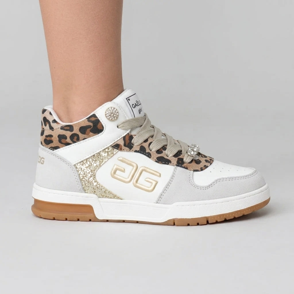 GAËLLE PARTY HIGH CUT WHITE LEOPARD